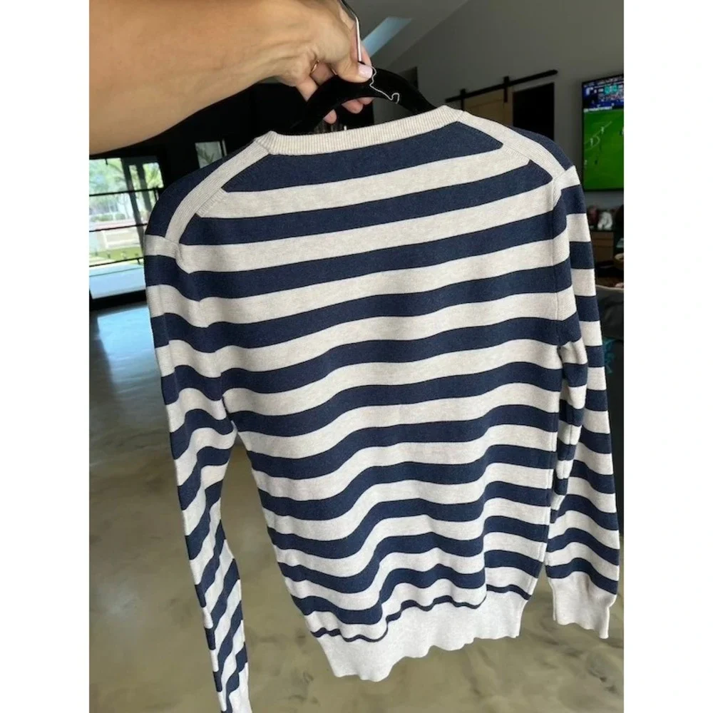J.Crew XS Striped Crewneck Sweater Preppy Coastal Nautical Vintage